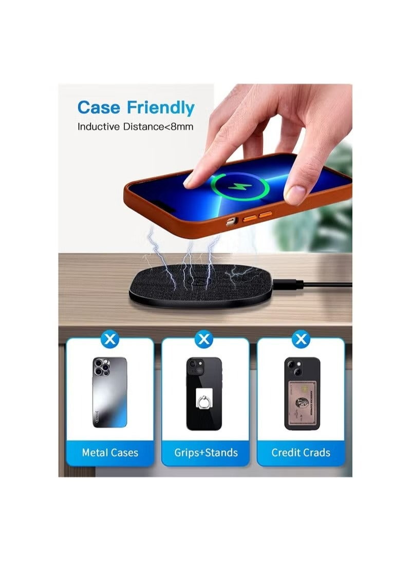 Wireless Charger for iPhone 14 Pro/13/12/11/X/XR/Xs/8 15w Max Fast Qi Charging Pad for Samsung S22/S21/S20/S10/S9,Note 20/10/9/8 Google Pixel 6/5 Huawei P40/P30/Mate 40/30 OnePlus and Other Qi Phone - Image 4