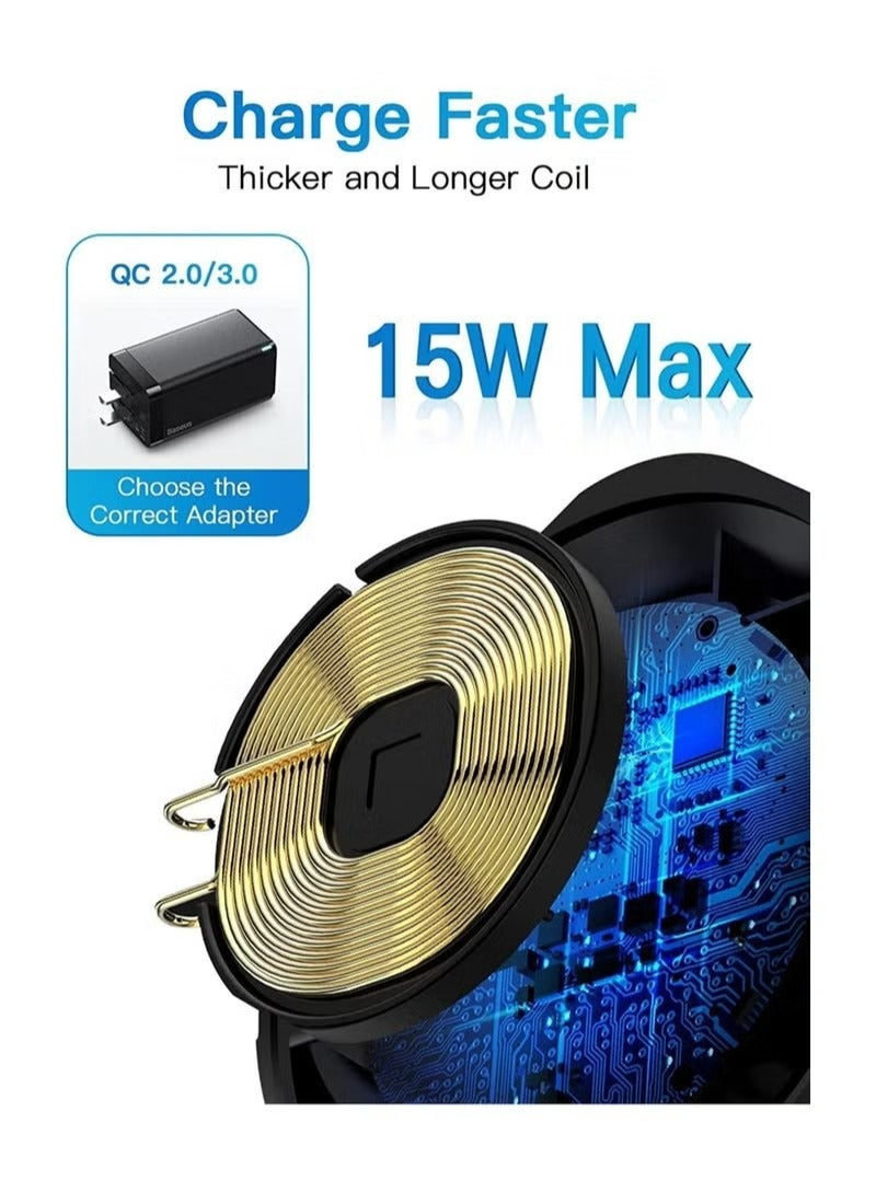 Wireless Charger for iPhone 14 Pro/13/12/11/X/XR/Xs/8 15w Max Fast Qi Charging Pad for Samsung S22/S21/S20/S10/S9,Note 20/10/9/8 Google Pixel 6/5 Huawei P40/P30/Mate 40/30 OnePlus and Other Qi Phone - Image 2