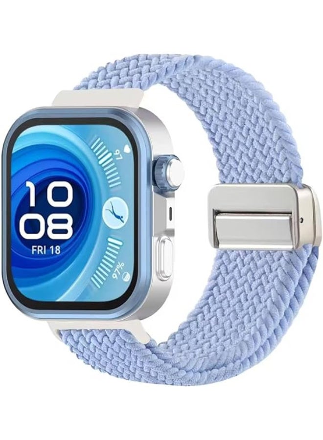 Sports Nylon Braided Strap for Huawei Fit 4 Pro/Fit 4/3 Comfortable Bracelet Quick Release Adjustable For Huawei Watch Fit 3/4/4 Pro Strap (Magnetic  Blue) - Image 1