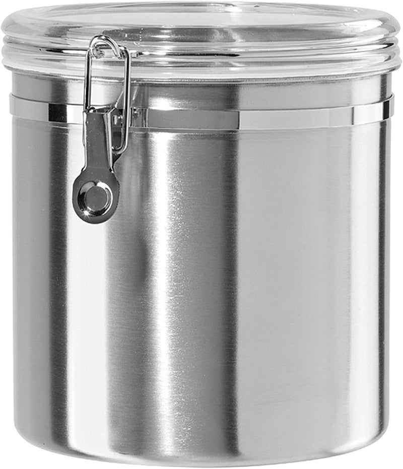 Oggi 150-Ounce Stainless Steel Airtight Canister with Clear Acrylic Lid and Locking Clamp - Image 1