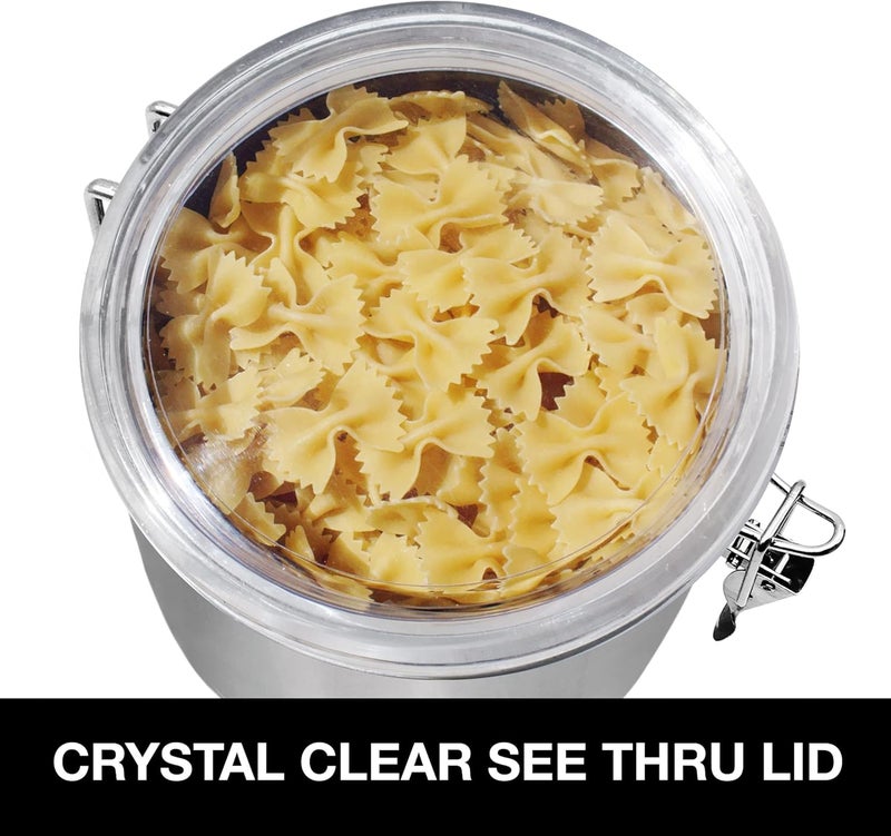 Oggi 150-Ounce Stainless Steel Airtight Canister with Clear Acrylic Lid and Locking Clamp - Image 4