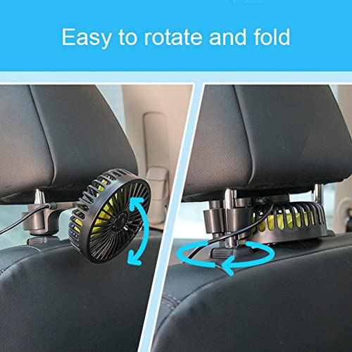STORE 2508 Car Back Seat Headrest Cooling Fan, 3 Speed 5V USB Fan With Switch For Car - Image 3