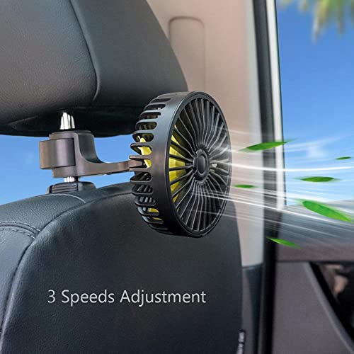 STORE 2508 Car Back Seat Headrest Cooling Fan, 3 Speed 5V USB Fan With Switch For Car - Image 2