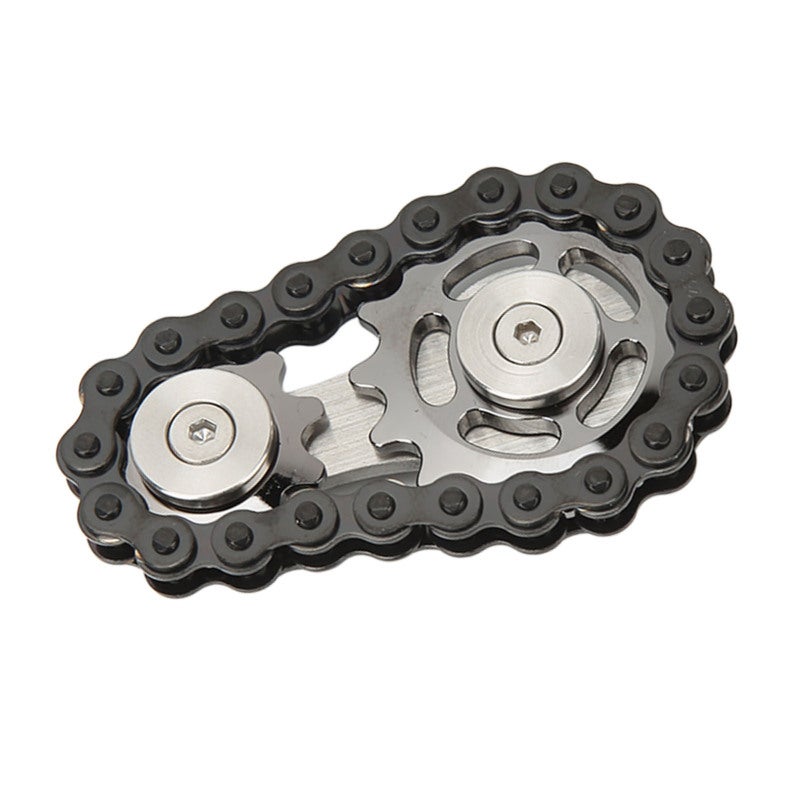 Stainless Steel Fingertip Toy: Pocket Sized Silver Black Wearproof Metal - Stress Relief & Focus Detachable Gear Chain for Travel, Work and Home - Image 4