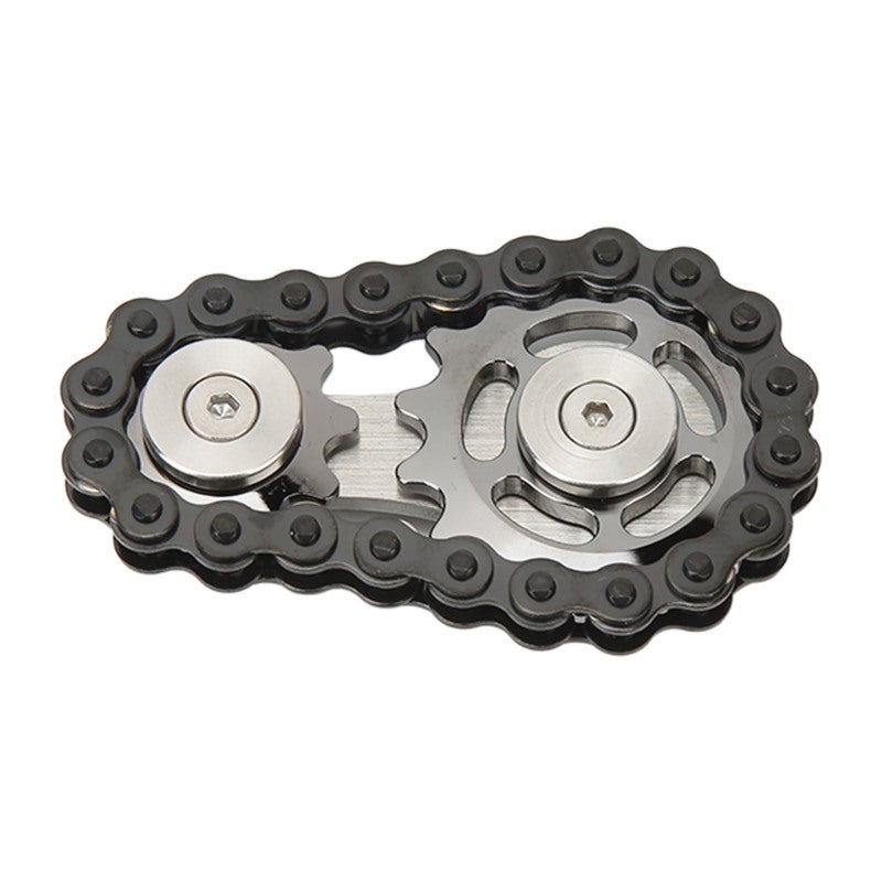 Stainless Steel Fingertip Toy: Pocket Sized Silver Black Wearproof Metal - Stress Relief & Focus Detachable Gear Chain for Travel, Work and Home - Image 5