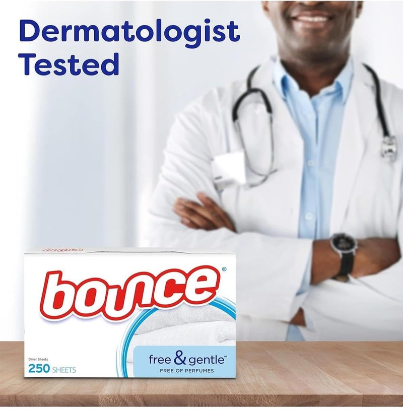 Bounce Free & Gentle Dryer Sheets 80 Count Fragrance Free Fabric Softener Sheets for Laundry Anti Static Wrinkle Reduction Hypoallergenic Dermatologist Tested Safe for Sensitive Skin - Image 5