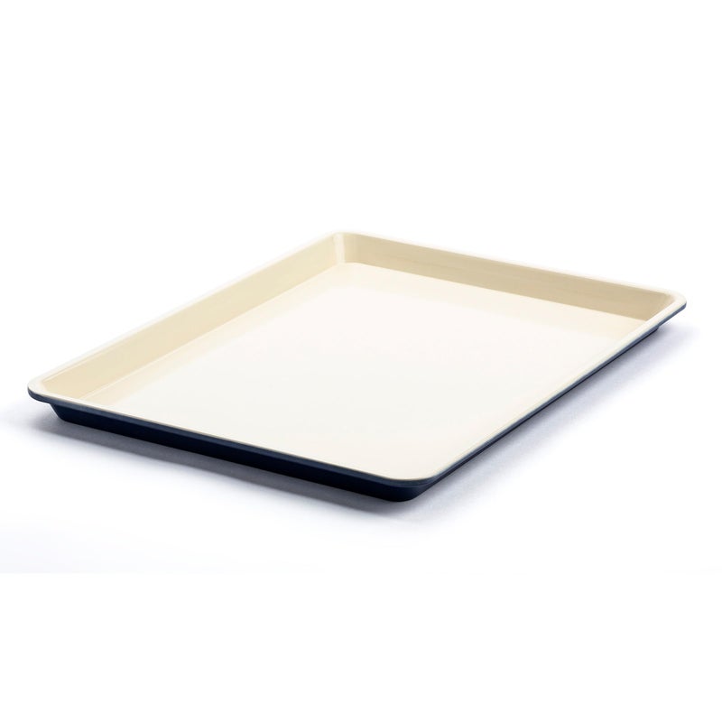 GreenLife Bakeware 18 x 13 Half Cookie Sheet Baking Pan NonToxic PFASFree Healthy Ceramic Nonstick Oven Safe to 450F Easy Release Even Heating Easy Clean Navy