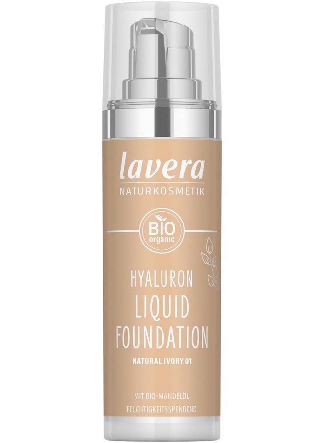 lavera lavera Hyaluron Liquid Foundation - Natural Ivory 01 - Foundation Make Up with Hyaluron & Almond Oil for a Flawless Complexion - Face Make Up - PETA Certified - Vegan - Made in Germany - 1 Fl Oz  - Image 1