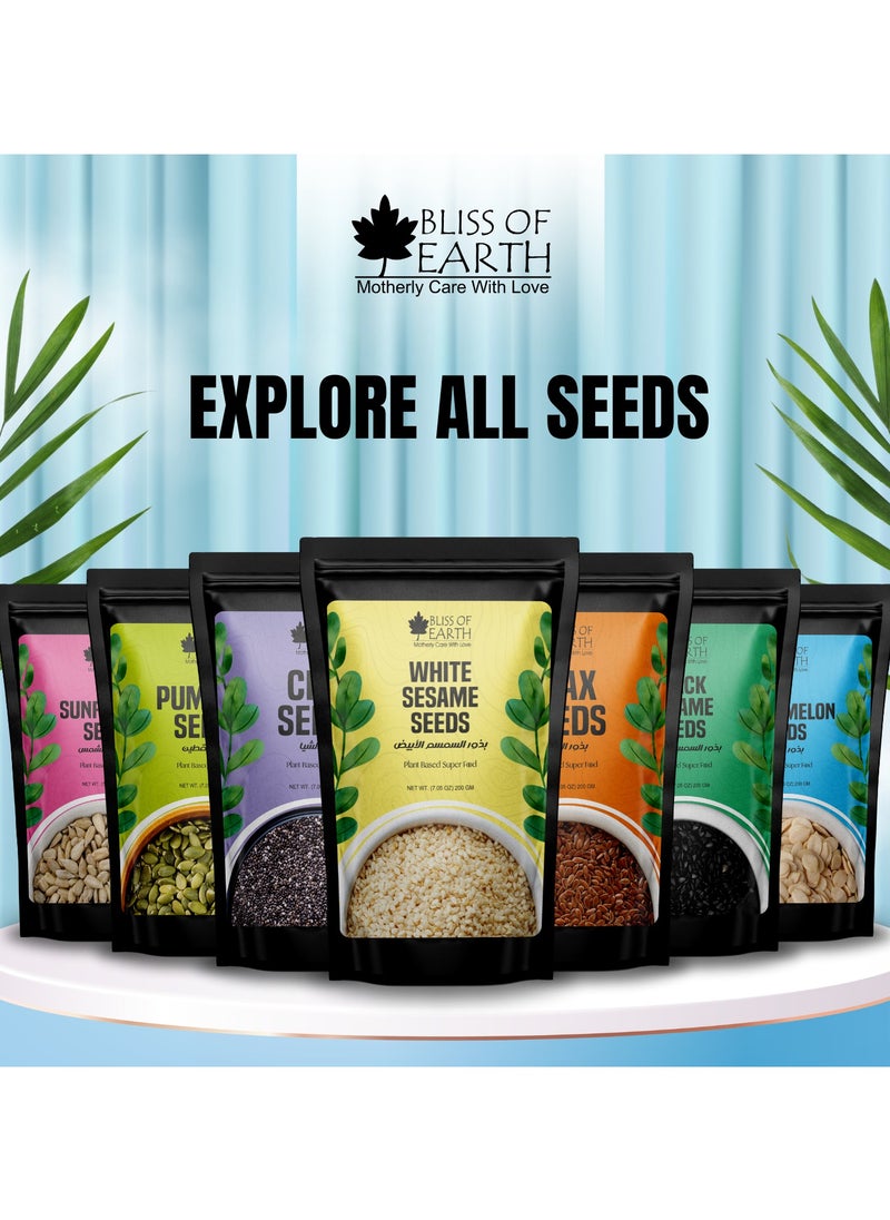 BLISS OF EARTH Indian white Sesame Seeds 200g White Sesame for Eating Raw safed Til Seeds  - Image 4
