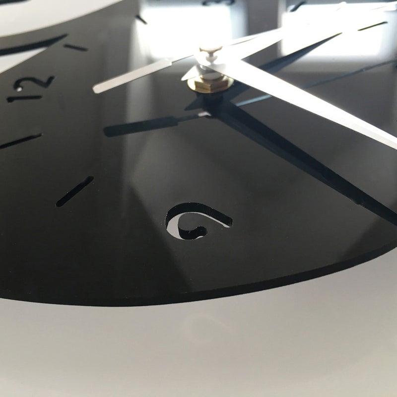 Wall Clock Cat Mirror Black Wall Clock Modern Decor Watch - Image 4