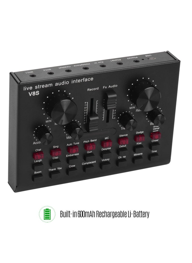 ELTRAZONE V8S Sound Card Live Drive Free Rechargeable Sound Card English Version  - Image 3
