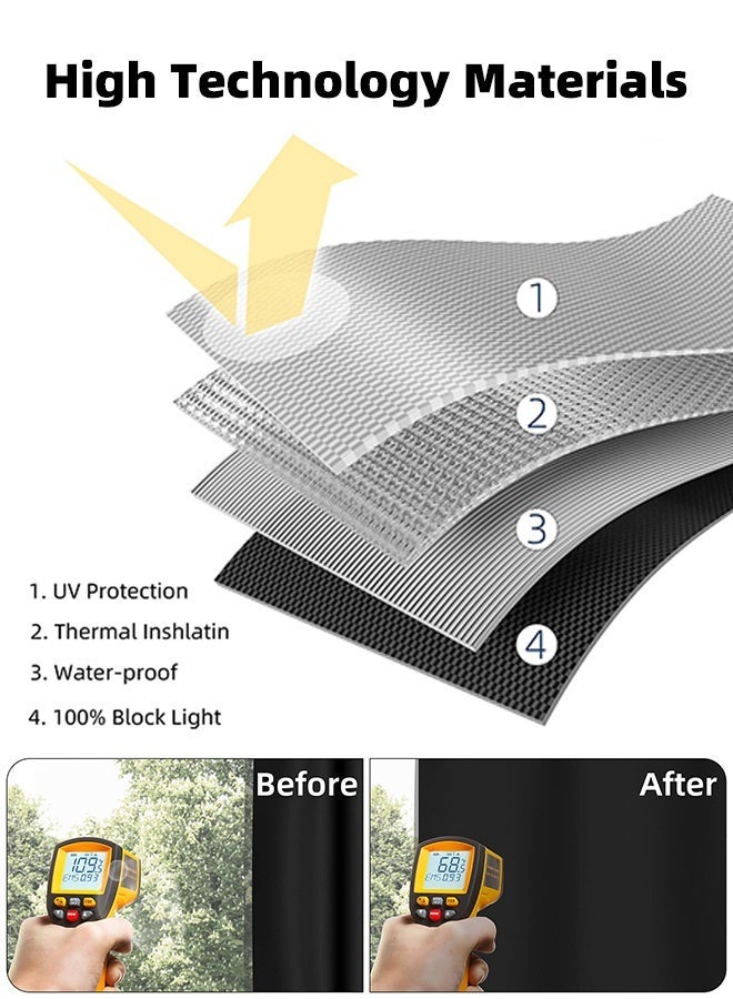 DESINO Portable Blackout Curtain (145x100cm) with Self-Adhesive Tape, Cuttable Blackout Curtain, 100% Blackout Material, Suitable for Nursery or Travel - Black - Image 3