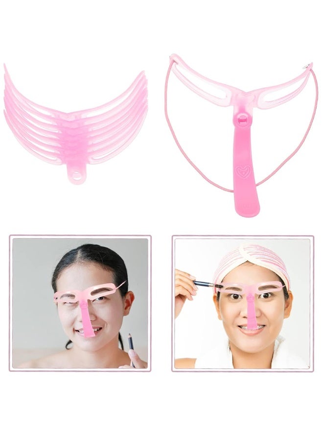 2 Set Reusable Eyebrow Shaping Kit with 8 Designs, Includes Stencils with Handle and Belt, Washable Eyebrow Guide, 5.2" Wide x 4" Long - Image 5