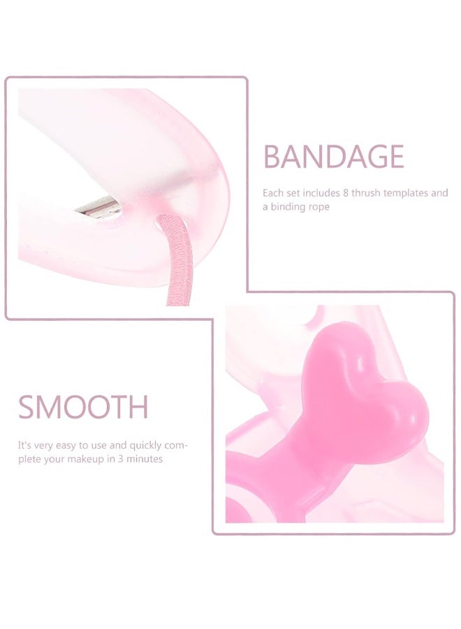 2 Set Reusable Eyebrow Shaping Kit with 8 Designs, Includes Stencils with Handle and Belt, Washable Eyebrow Guide, 5.2" Wide x 4" Long - Image 2