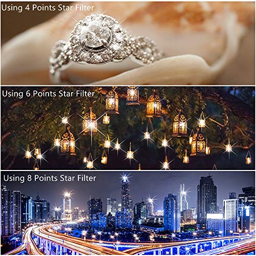 GREEN.L 67mm Variable Star Filter 468 Cross Screen Starburst - Rotatable Star Filter Kit with 3 Filters for Portraits Cityscapes Lights - Includes Pouch & Cloth - Image 3