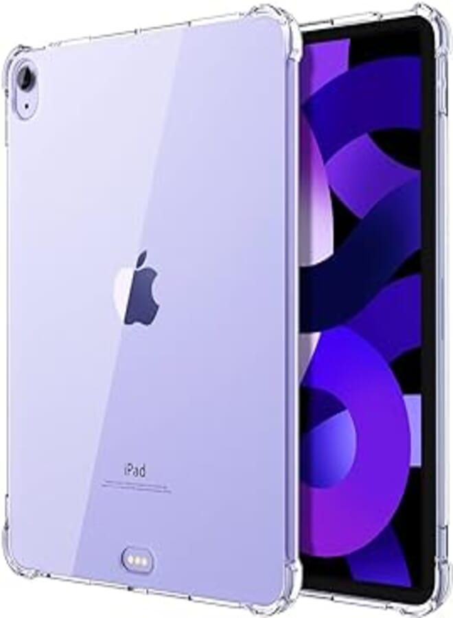 Slim Clear TPU Protective Shell Case Compatible with iPad Air 5th/4th Generation, 10.9 inch, Support Touch ID & iPencil Charging] - Clear