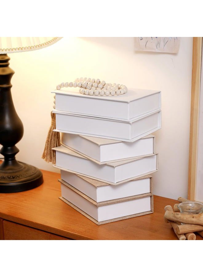 Geyoga 6 Pcs Fake Books for Decoration Linen Faux Modern Fake Book Storage for Coffee Table DIY Crafts Storage Home Bookshelf Cafe Hotel Decoration Display, 8.6 x 6.1 x 1.8 Inch(Multicolor) - Image 5