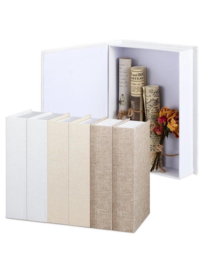 Geyoga 6 Pcs Fake Books for Decoration Linen Faux Modern Fake Book Storage for Coffee Table DIY Crafts Storage Home Bookshelf Cafe Hotel Decoration Display, 8.6 x 6.1 x 1.8 Inch(Multicolor) - Image 1