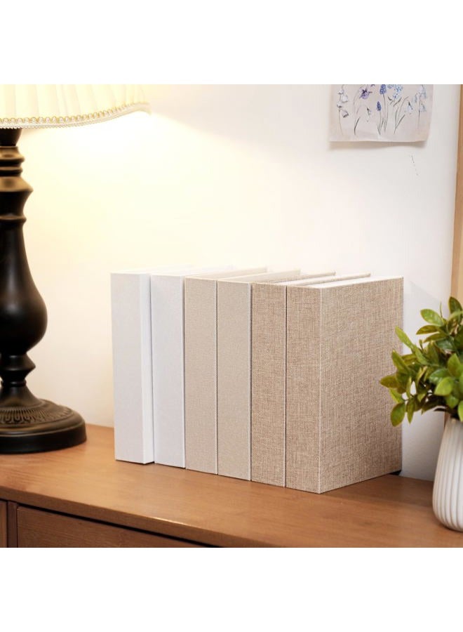 Geyoga 6 Pcs Fake Books for Decoration Linen Faux Modern Fake Book Storage for Coffee Table DIY Crafts Storage Home Bookshelf Cafe Hotel Decoration Display, 8.6 x 6.1 x 1.8 Inch(Multicolor) - Image 4
