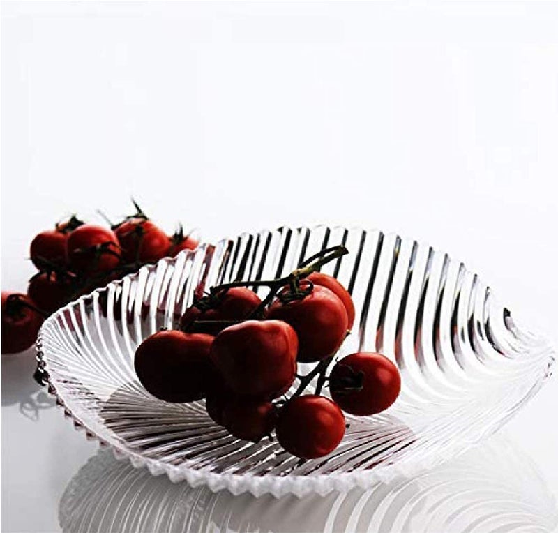 Small Beautiful Leaf Shape Glass Tray Plate for Serving Useful for Diwali Home Decoration Living Room Best for Dry Fruits Fruits Snacks Sweets Chocolates Pack of 1 - Image 3