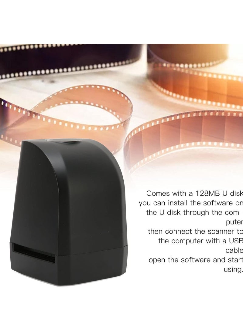 Film Slide Scanner, 135mm 35mm Film Negatives Slides Scanner with 8MP CMOS Sensor Quick One Button Scan Function Support Image Preview, Playback and Editing Function for Home Office