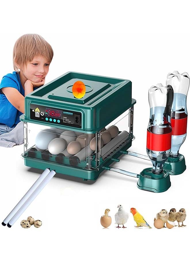 L&E Egg Automatic Incubator 12-15 Eggs Automatic Intelligent Incubators for Hatching Eggs,Poultry Hatching Machine for Chicken Duck Goose Quail Bird Pigeon  - Image 1