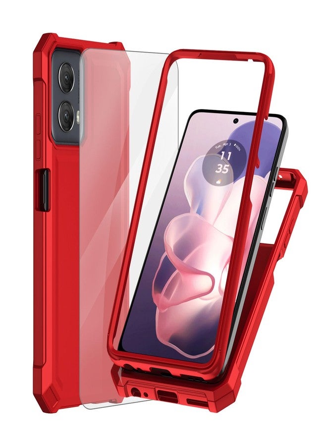 Ailiber جراب هاتف Ailiber لهاتف Motorola Moto G 2024، وMoto G Play 5G 2024 (لا يدعم 4G)، مع واقي شاشة، وحماية مزدوجة الطبقات، وزوايا مقاومة للصدمات، وغطاء حماية متين من مادة TPU - أحمر - Image 1