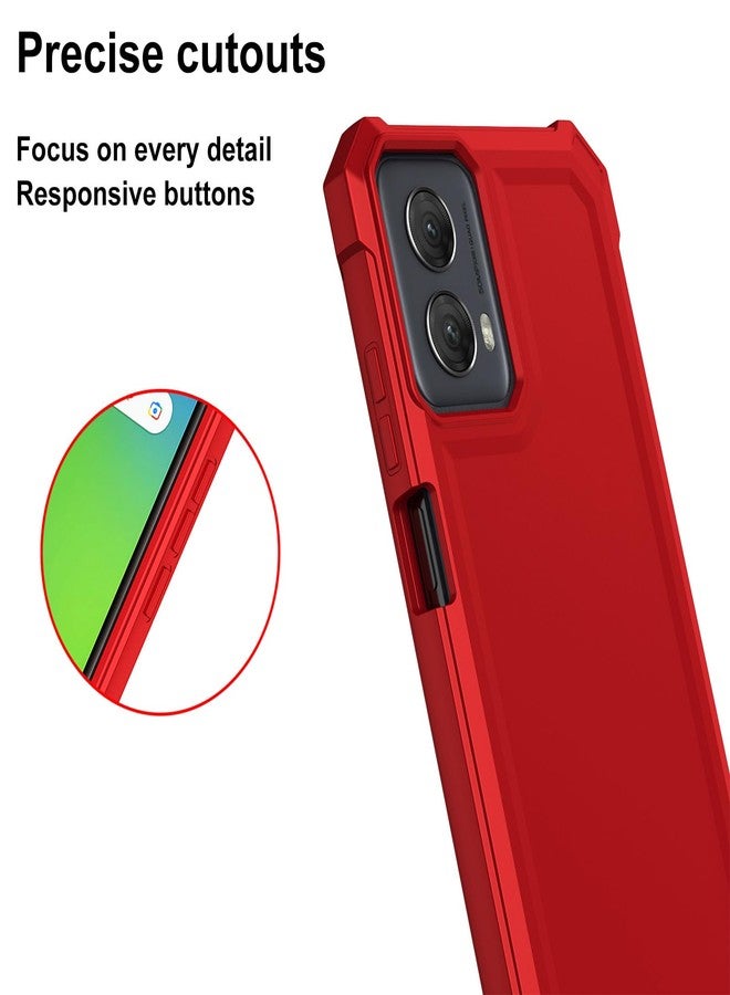Ailiber جراب هاتف Ailiber لهاتف Motorola Moto G 2024، وMoto G Play 5G 2024 (لا يدعم 4G)، مع واقي شاشة، وحماية مزدوجة الطبقات، وزوايا مقاومة للصدمات، وغطاء حماية متين من مادة TPU - أحمر - Image 5