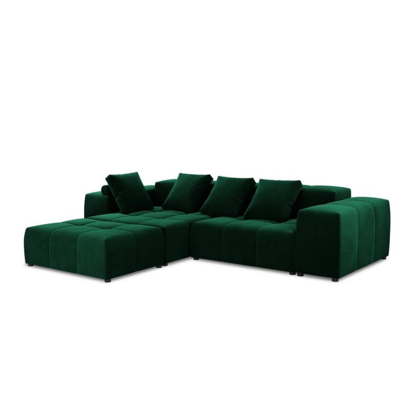 Betak Finnish and velvet corner sofa - green - Image 1