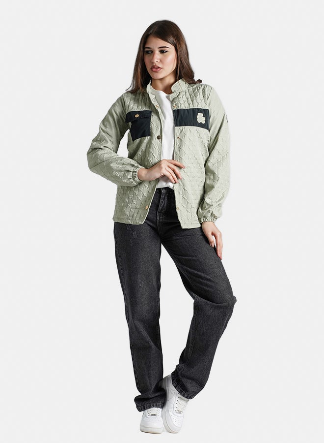 ريمينت جاكيت للبنات خفيف للربيع مينت - Image 3