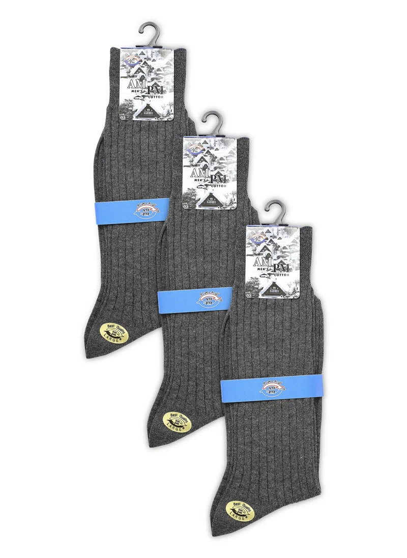 AMPM MEN'S FORMAL SOCKS - GREY (PACK OF 3)
