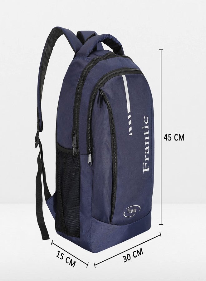 فرانتك حقيبة ظهر فرانتيك المقاومة للماء من البوليستر، بثلاثة أقسام وسعة 26 لترًا، مناسبة للرجال والنساء، للسفر والعمل والدراسة الجامعية، مزودة بسحاب سلس وخفيف الوزن، لون أزرق (BP_009_Blue). - Image 5