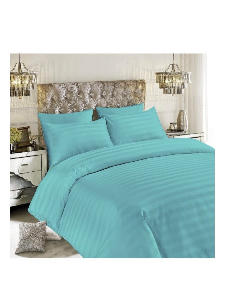 BYFT Tulip (Sea Green) King Size Duvet Cover with 1 cm Satin Stripe (245 x 265 + 30 Cm-Set of 1 Pc) 100% Cotton, Soft and Luxurious Hotel Quality Bed linen-300 TC  - Image 1