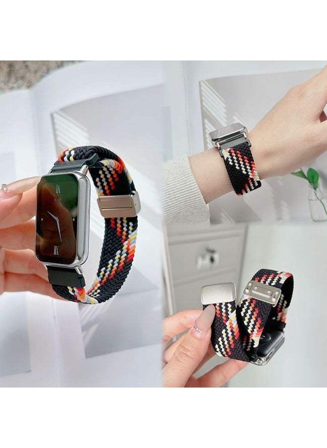 لساعة Huawei Watch Fit2 حزام ساعة منسوج Fit3 حزام معصم ديناميكي ممتص مغناطيسي - اللون: Yanqing-مناسب لجيل Huawei Fit3