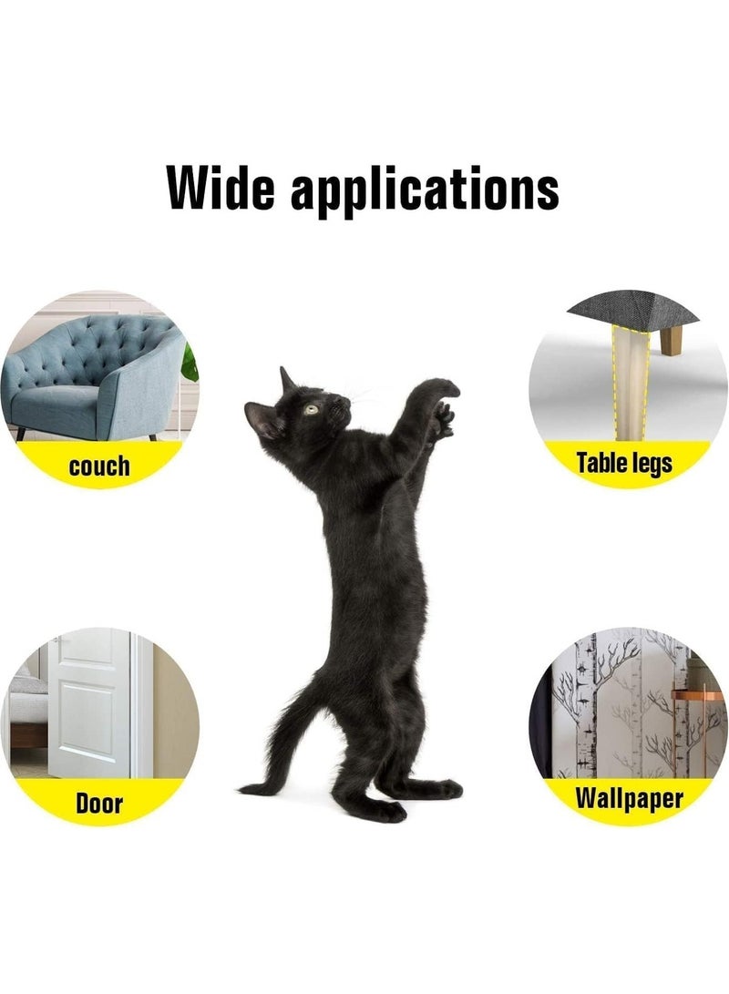 مايل ميلو واقي اثاث القطط من الخدوش مقاس(11.8 انش × 118 انش) واقي اريكة القطط، شريط تدريب شفاف مزدوج الجوانب مضاد للخدش، شريط لاصق على شكل مخالب قطط، (عبوة من قطعة واحدة) - Image 5