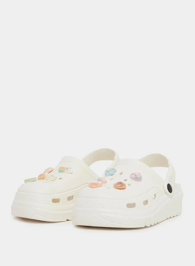 ستايلي Styli Jibbitz Charms Round Toe Clogs