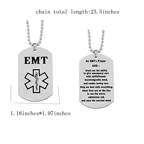 BNQL Emergency Medical Prayer Necklace Paramedic or Emergency Medical Dog Tag Jewelry Gift (Necklace) - Image 2