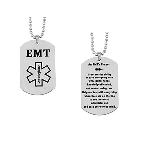 BNQL Emergency Medical Prayer Necklace Paramedic or Emergency Medical Dog Tag Jewelry Gift (Necklace) - Image 1