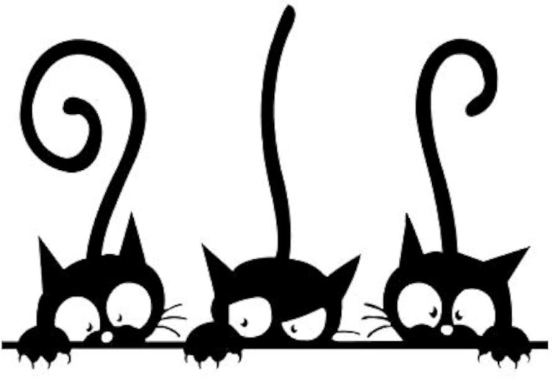 Three Cats Wall Sticker Animal Household Wall Decal Room Window Stick Wall Removable Sticker Decors