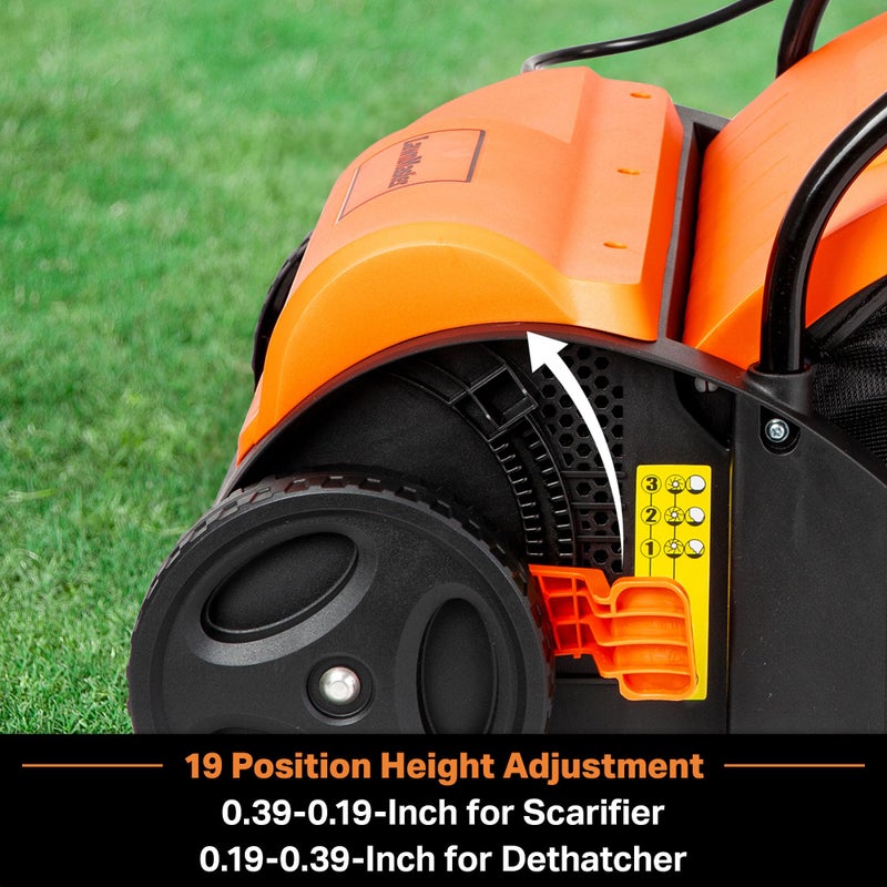 LawnMaster GV1212B Scarifier and Dethatcher 13-Inch 12AMP - Image 5