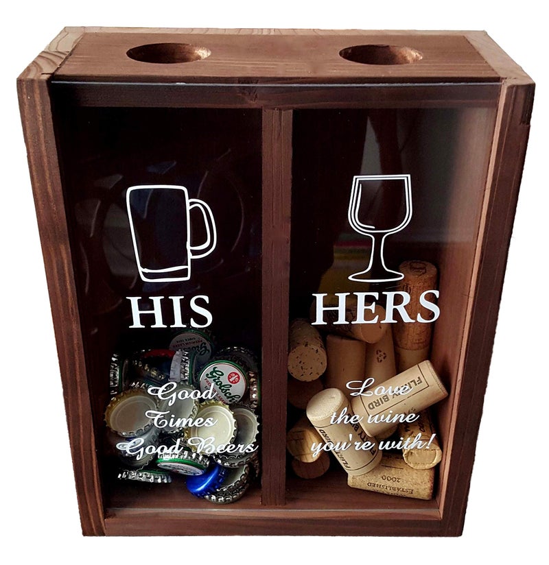 Dondor Dondor Enterprises Tic Tac Toe Shot Glass Drinking Game Beer Bottle Opener Cap Game His  Hers Wine Cork  Beer Cap Shadow Box HIS  Hers