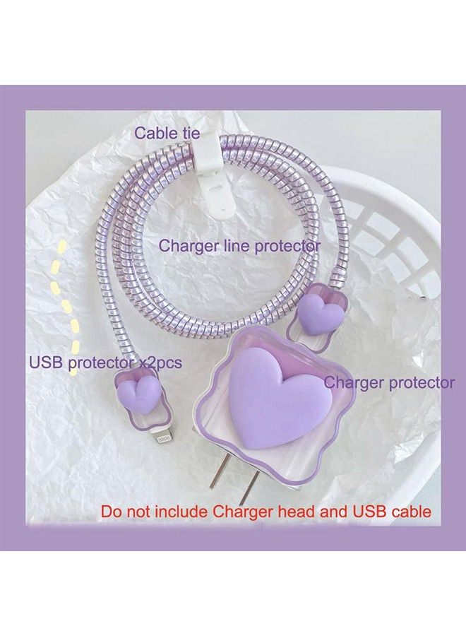 Depend Lovely  Cable Protector Prevents Breakage Cable Cord Saver Case Ultra Compact for iPhone 11 12 13 14 Pro Max Charger Protector Purple  - Image 2