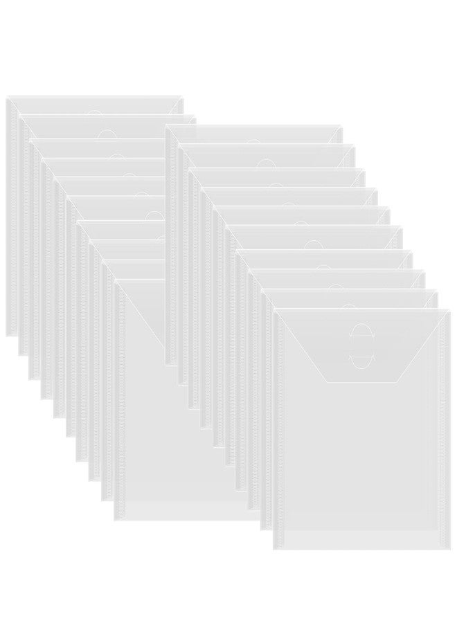 Briartw 20 Pack Storage Envelopes,Clear 6.4x6.4" Resealable Plastic Envelopes Pockets for Cutting Dies Stencil Crafts Organizer Holder,Storage Bag for Clear Stamp,Die Cuts,Scrapbook Paper,Photos - Image 1