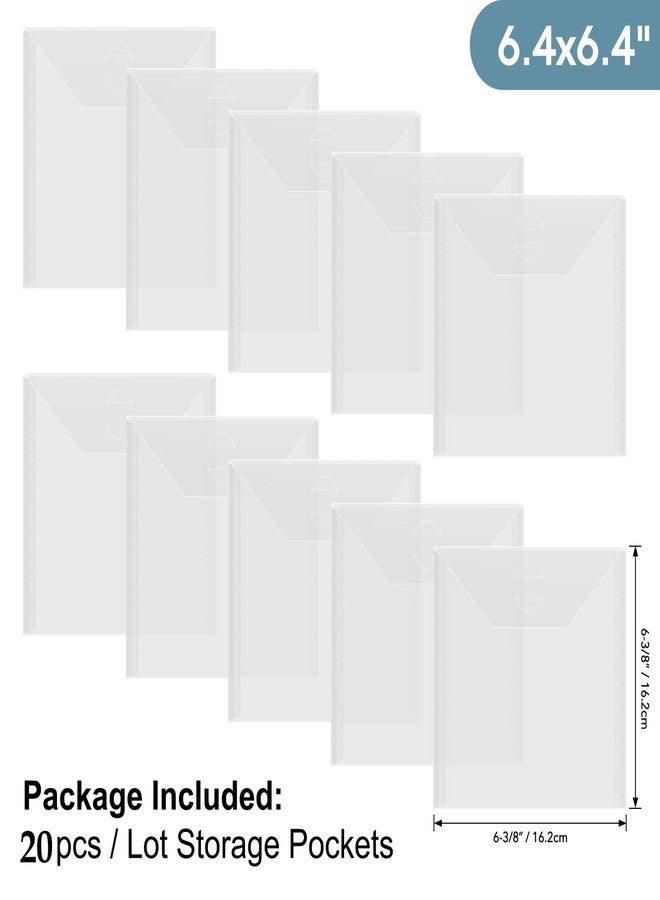 Briartw 20 Pack Storage Envelopes,Clear 6.4x6.4" Resealable Plastic Envelopes Pockets for Cutting Dies Stencil Crafts Organizer Holder,Storage Bag for Clear Stamp,Die Cuts,Scrapbook Paper,Photos - Image 2