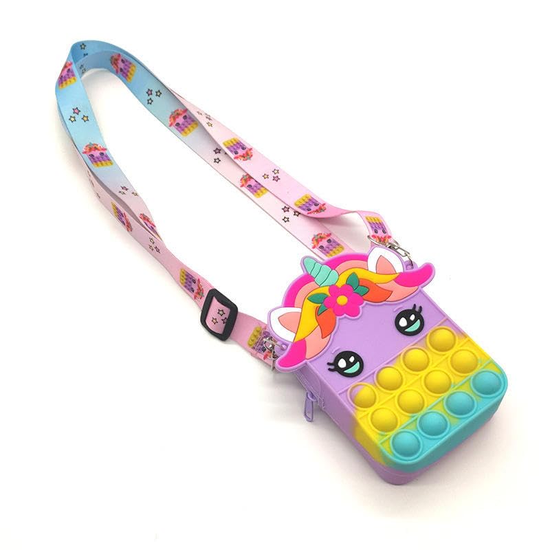 DD RETAILS Pop It Sling Bag || Bubble Fidget Push Pop Purse For Kids || Pop Fidget Shoulder Bag || Mini Pop It Coin Purse For Girls (Multicolor) (Pack Of 1) - Image 1