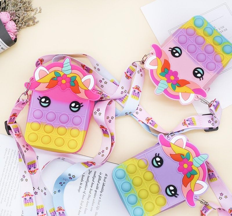 DD RETAILS Pop It Sling Bag || Bubble Fidget Push Pop Purse For Kids || Pop Fidget Shoulder Bag || Mini Pop It Coin Purse For Girls (Multicolor) (Pack Of 1) - Image 3