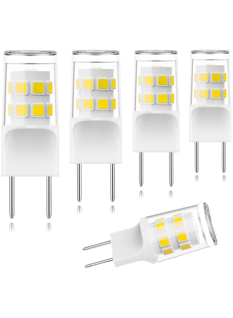 (5-Pack) G8 LED Bulbs, 3W Equivalent to 20W-25W Halogen, GY8.6 Bi-Pin Base, T4 120V Puck Light Replacement for Microwave & Under-Counter Kitchen Lighting, Daylight White 6000K - Image 1