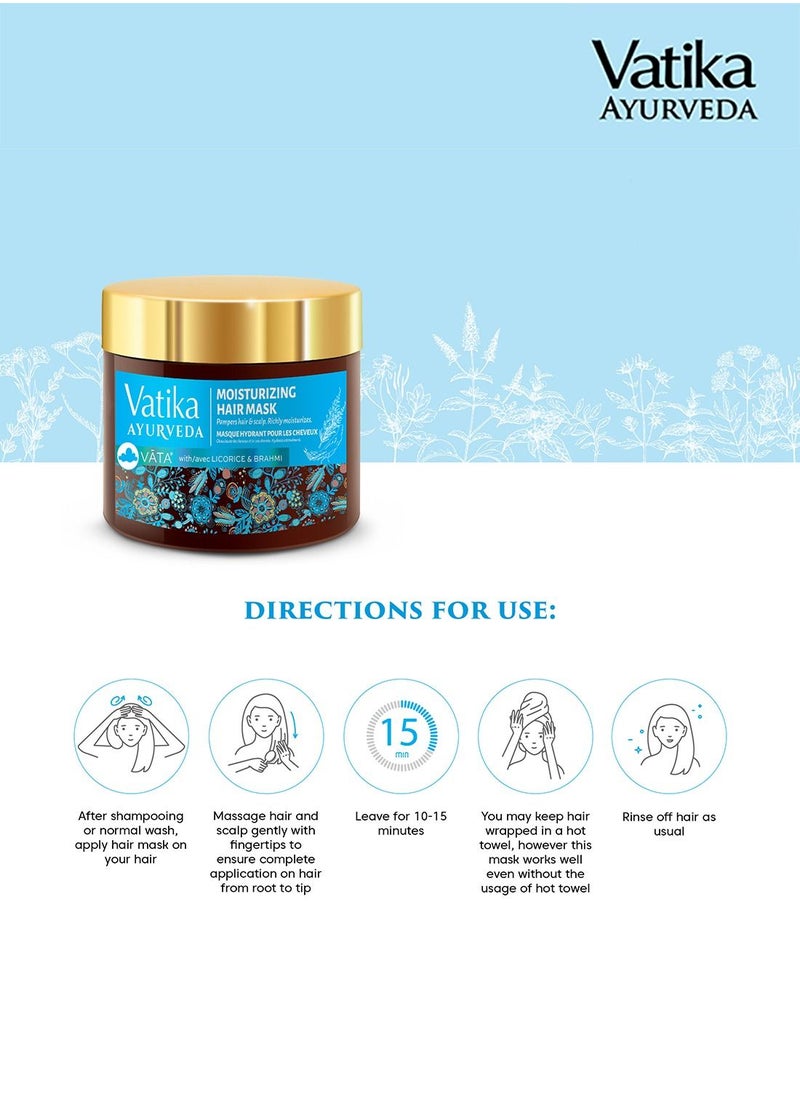 Vatika Ayurveda - Vatika Ayurveda Advance Moisturizing Hair Mask (For Pittā) | Enriched With Licorice & Brahmi | For All Hair Types - 250 g - Image 1