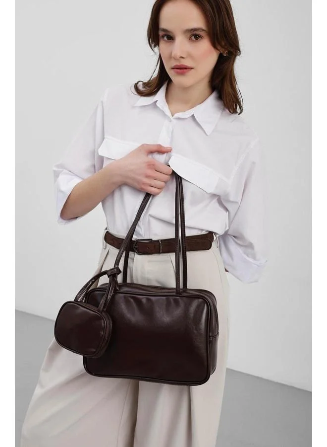 Shule Bags  Choker Charm Shoulder Bag – Dark Coffee. for Women | Best Price UAE