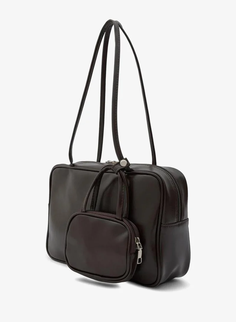 Shule Bags  Choker Charm Shoulder Bag – Dark Coffee. for Women | Best Price UAE